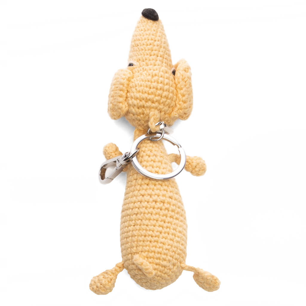Mimi Crochet Doxie Keychain - Sand
