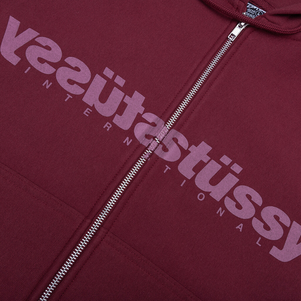 Mirror Zip Hoodie - Wine