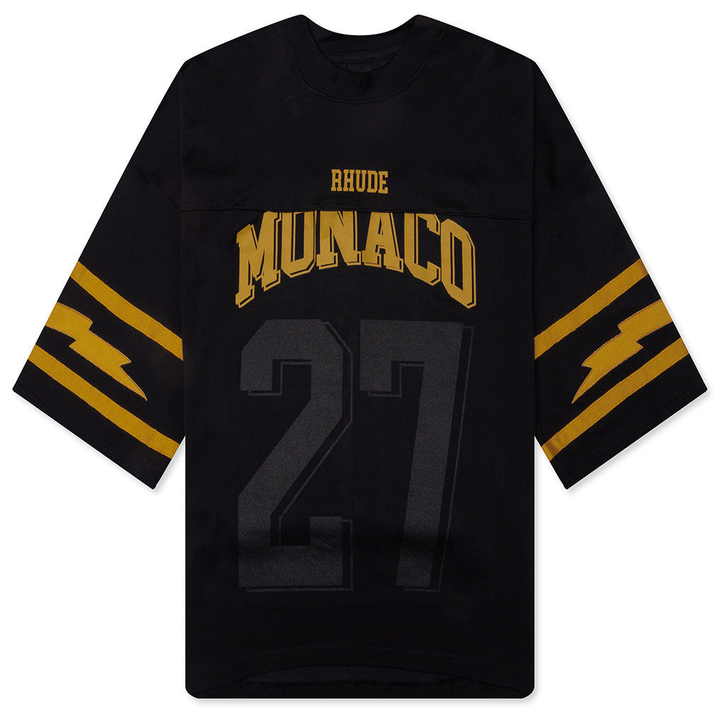 Monaco Football Jersey - Vintage Black/Yellow