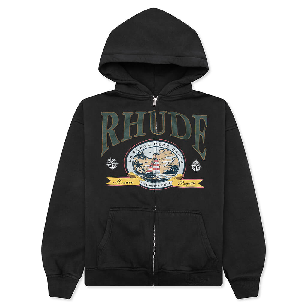 Monaco Regatta Full-Zip Hoodie - Vintage Black