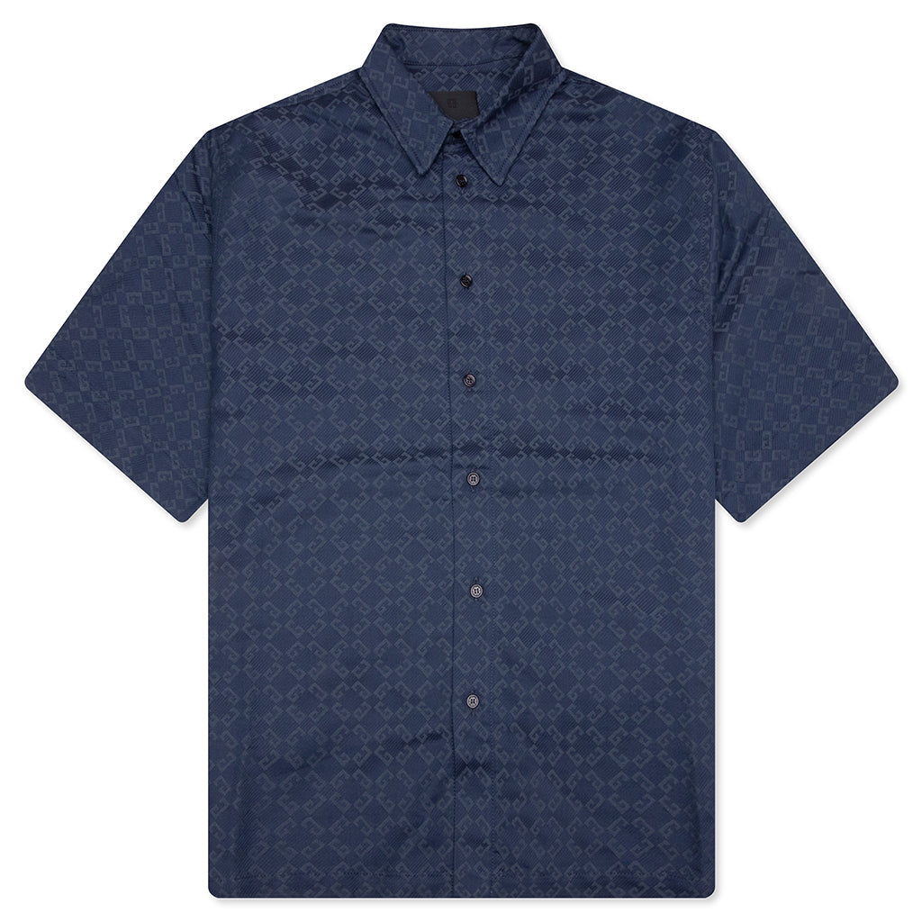 Shiny Monogram 72 Denim Shirt - Grey/Blue