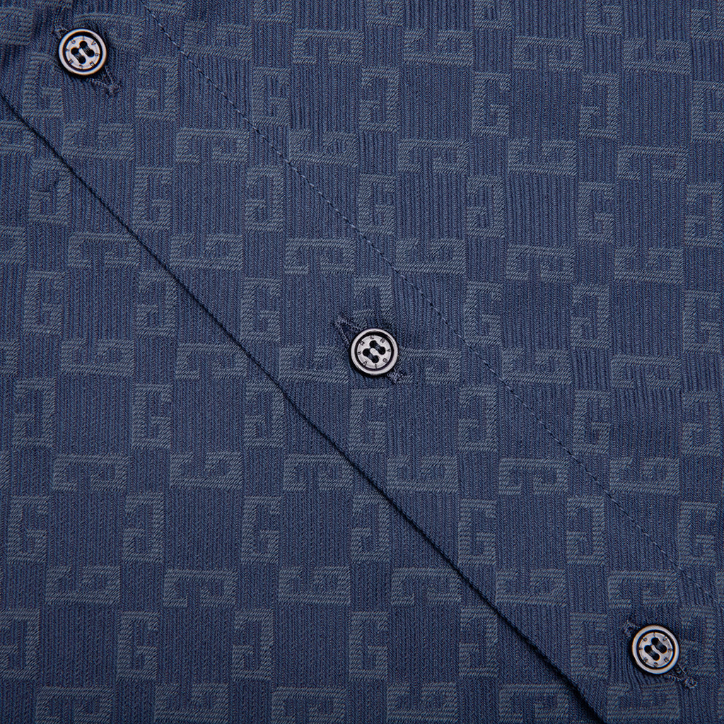 Shiny Monogram 72 Denim Shirt - Grey/Blue