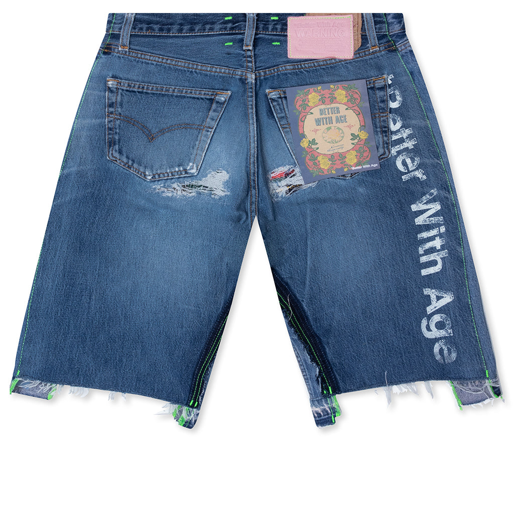 Monroe Triple-Wide Denim Repair Short - Indigo