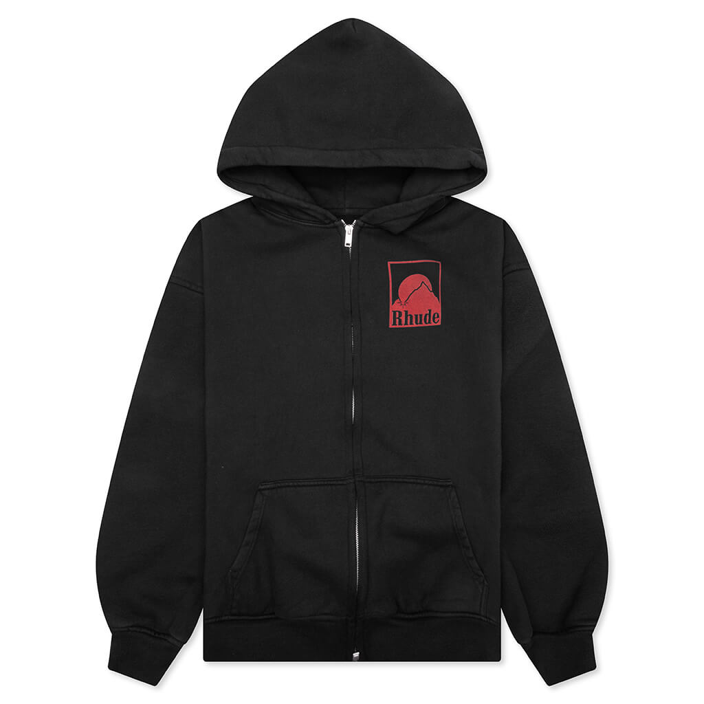 Moonlight Badge Full-Zip Hoodie - Vintage Black
