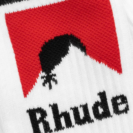 Moonlight Sock - White/Black/Red