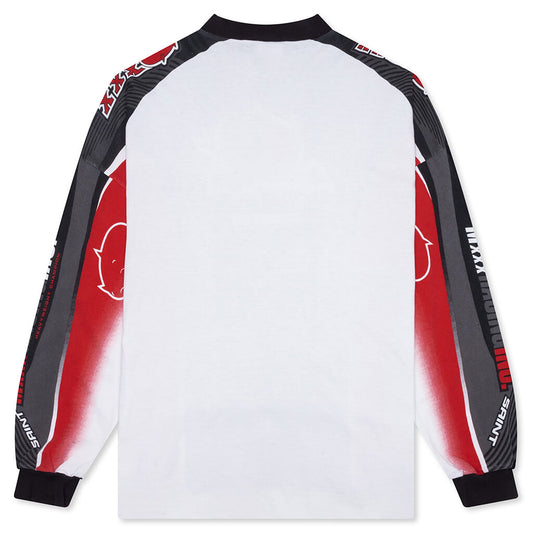 Motor Cycle L/S Tee - White