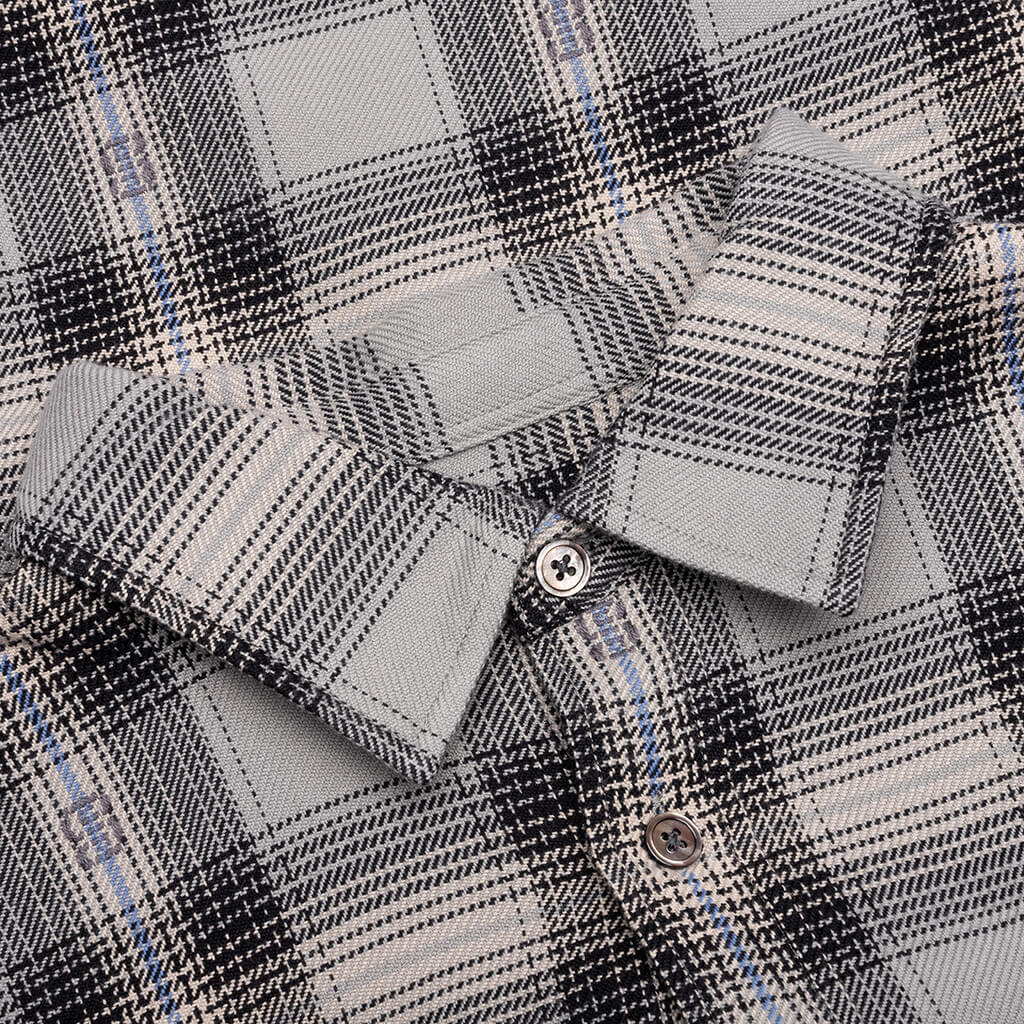 Motif Plaid Shirt - Grey