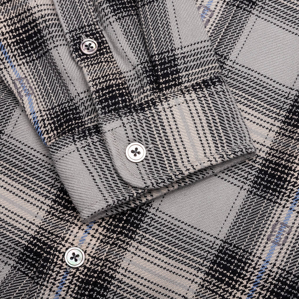 Motif Plaid Shirt - Grey