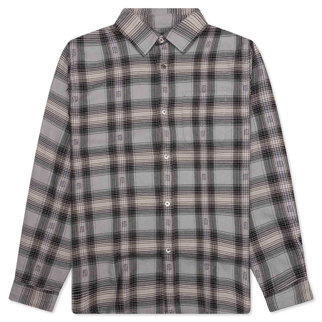 Motif Plaid Shirt - Grey
