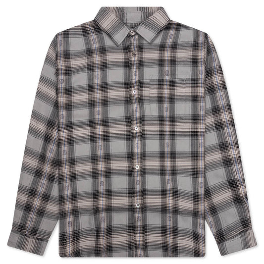 Motif Plaid Shirt - Grey