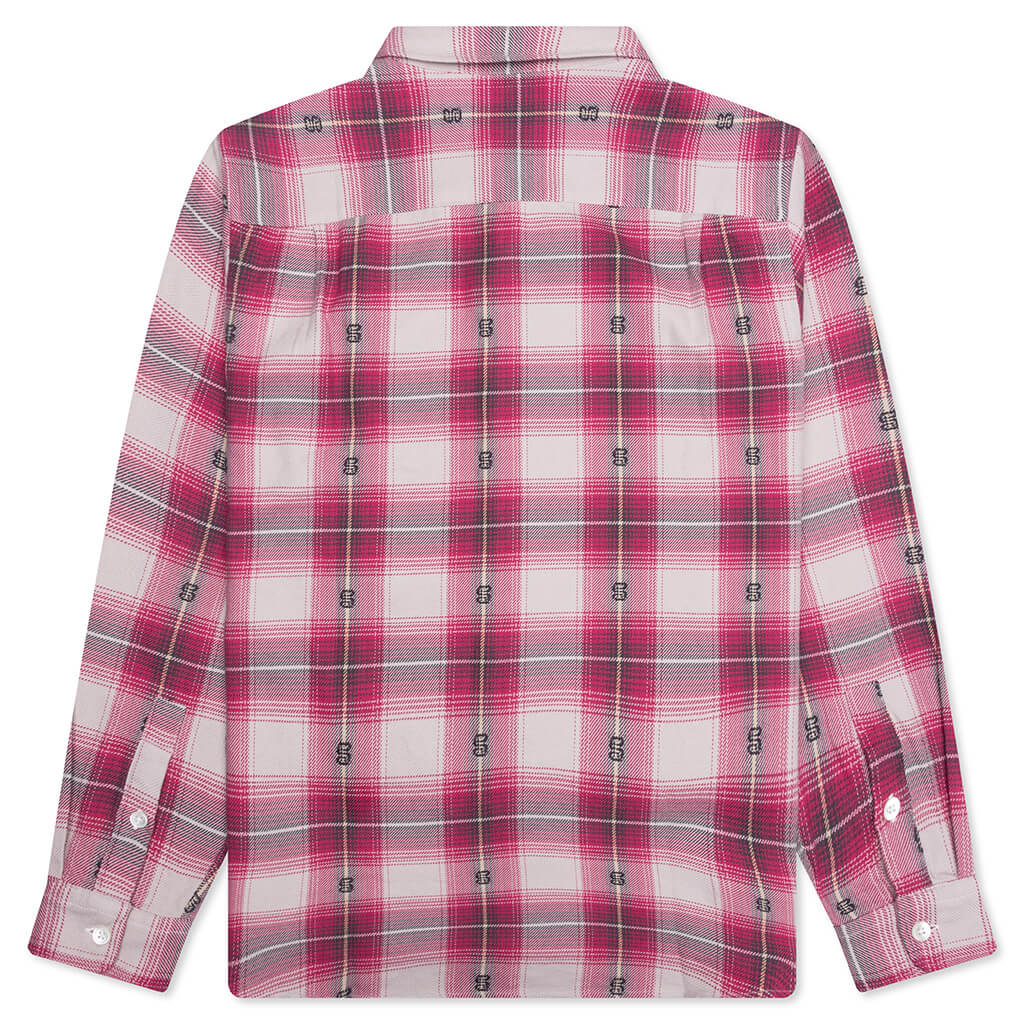Motif Plaid Shirt - Pink