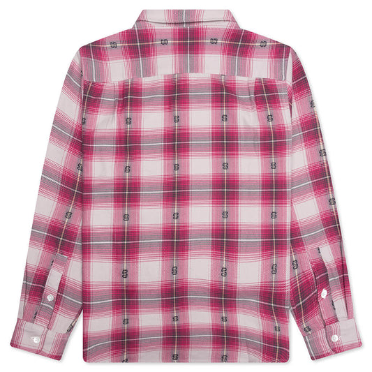 Motif Plaid Shirt - Pink