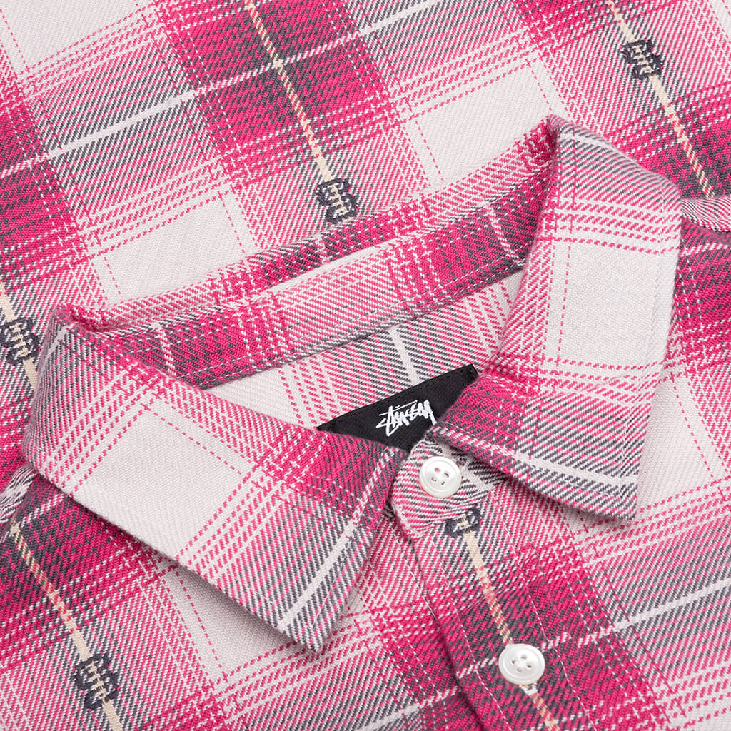 Motif Plaid Shirt - Pink
