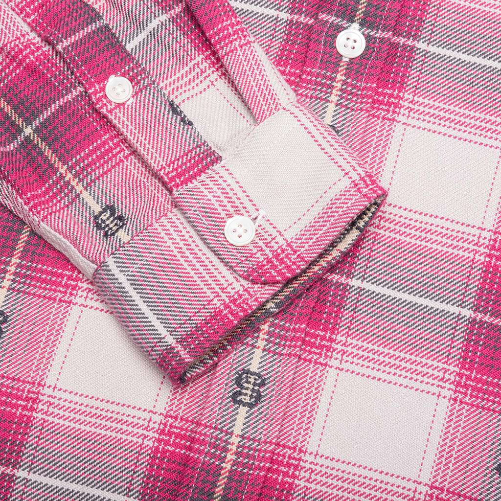 Motif Plaid Shirt - Pink