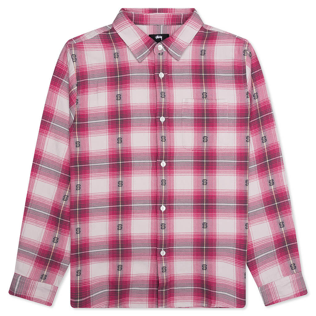 Motif Plaid Shirt - Pink