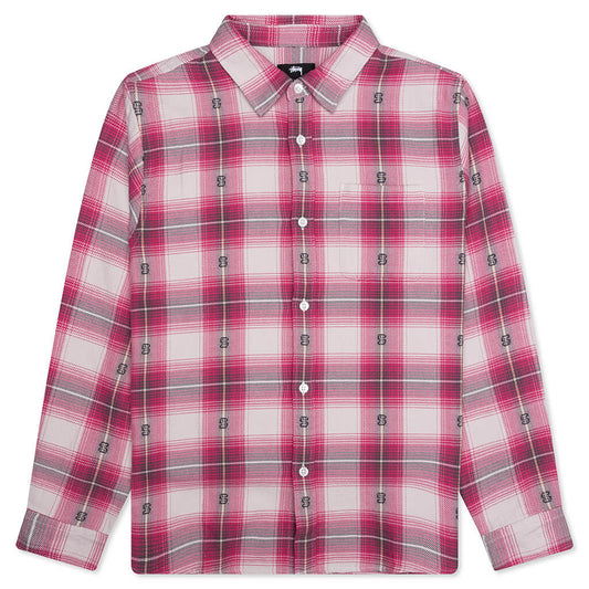Motif Plaid Shirt - Pink