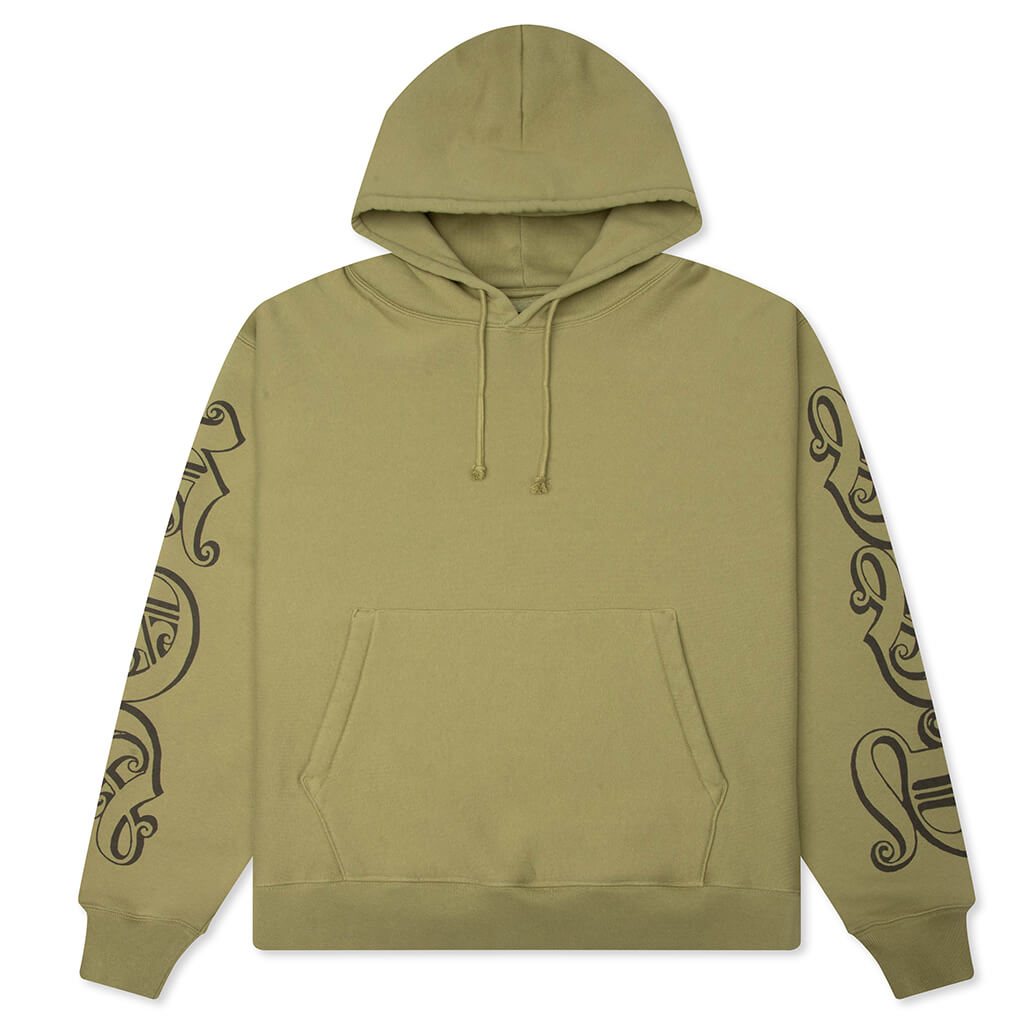 Motif Print Hoodie - Moss