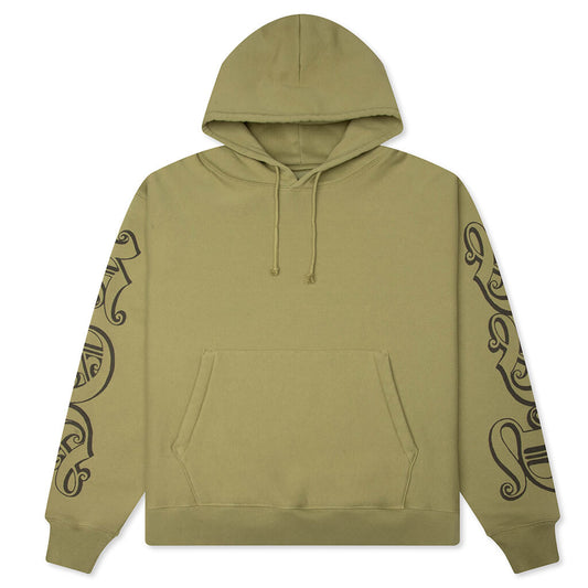 Motif Print Hoodie - Moss