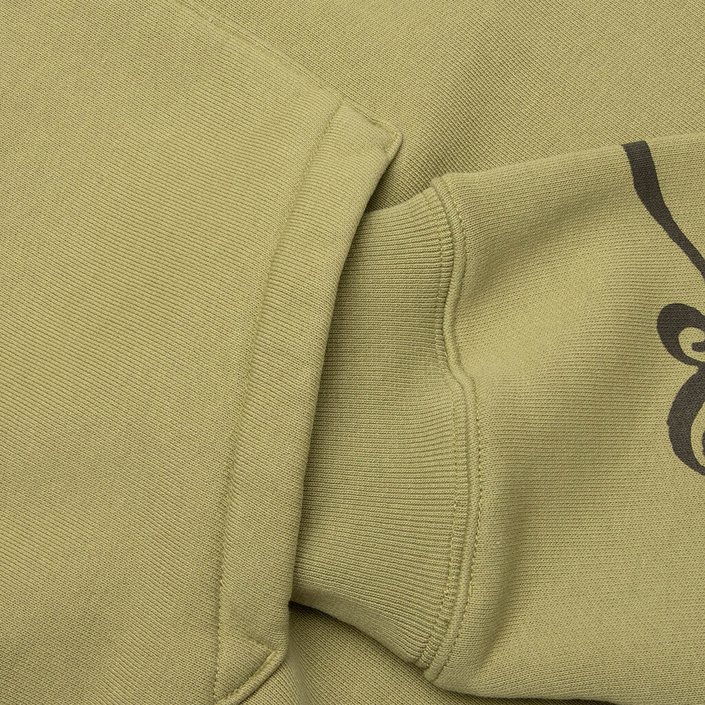 Motif Print Hoodie - Moss