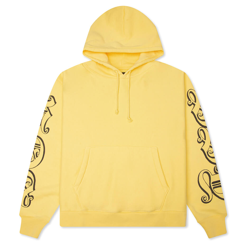 Motif Print Hoodie - Yellow