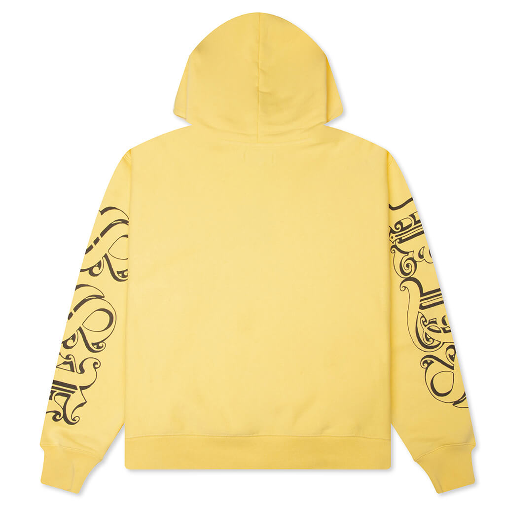 Motif Print Hoodie - Yellow