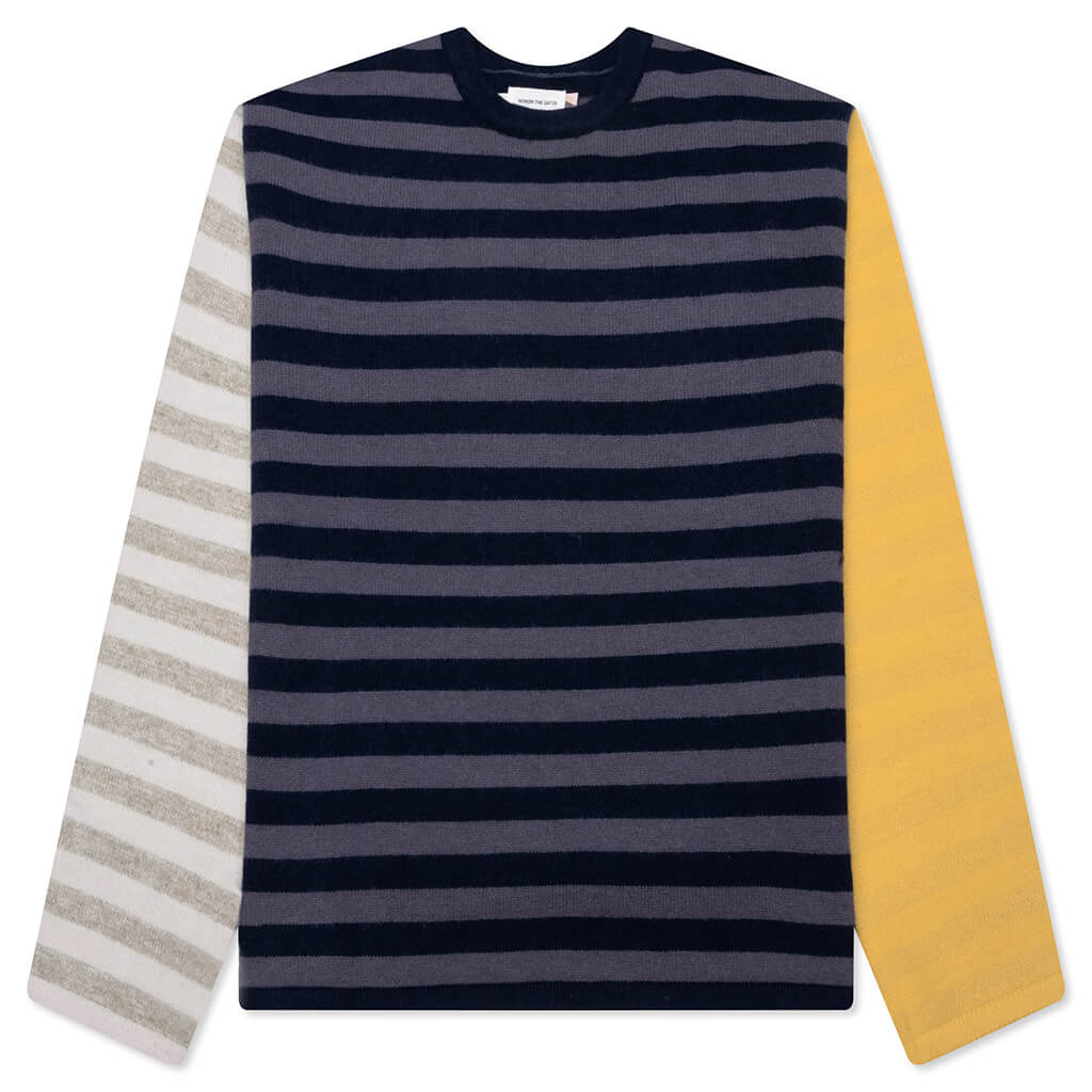 Multi Stripe Crewneck - Navy