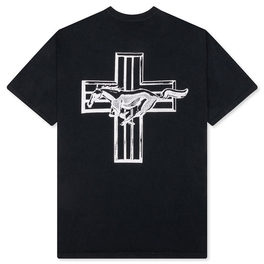 Mustang Cross T-Shirt - Hard Washed Black