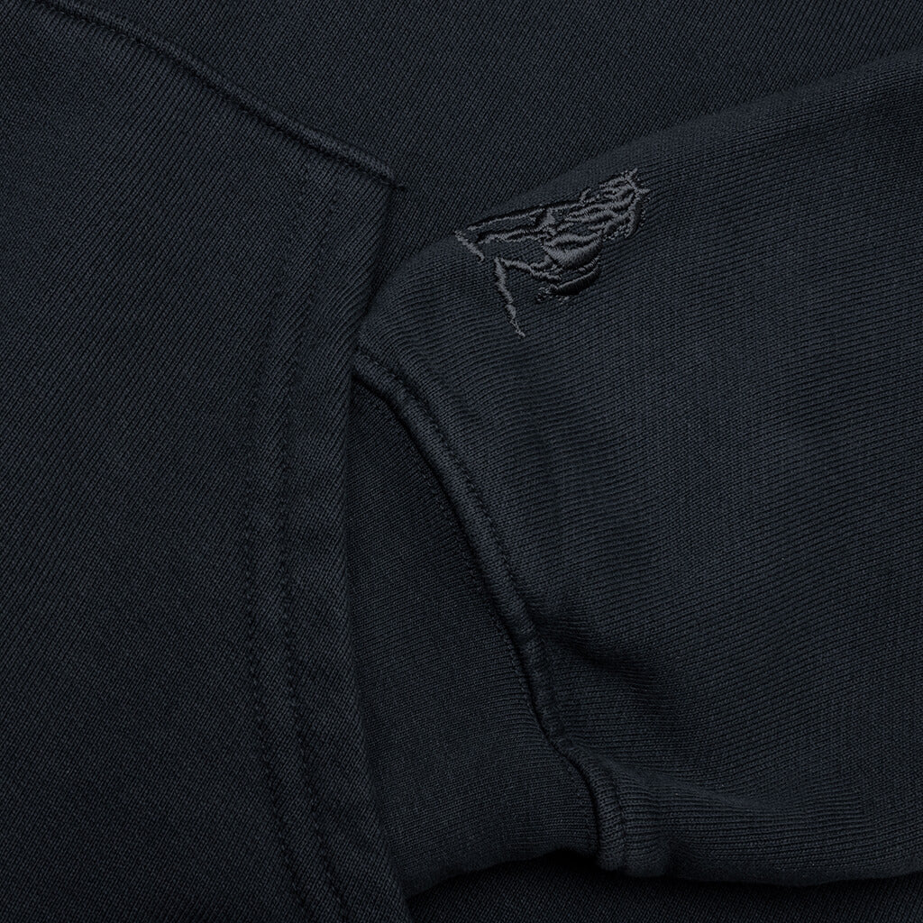 Mustang Cross Zip Up Hoodie - Washed Black