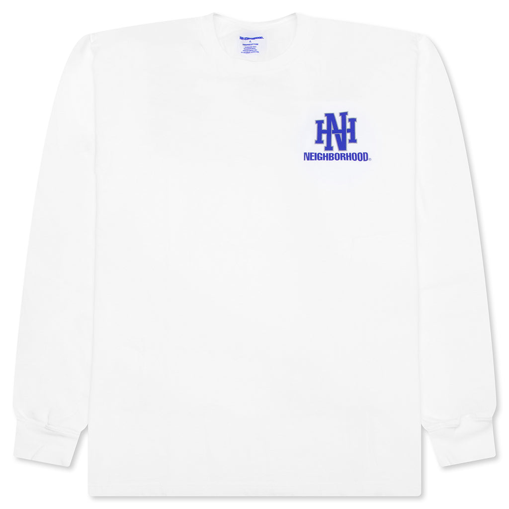 NH L/S Tee 8 - White/Blue