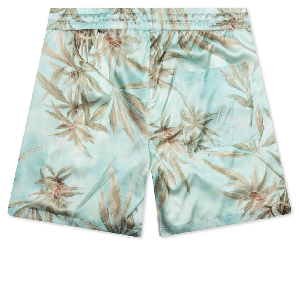 Hemp Leaves Silk Shorts - Hemp Print
