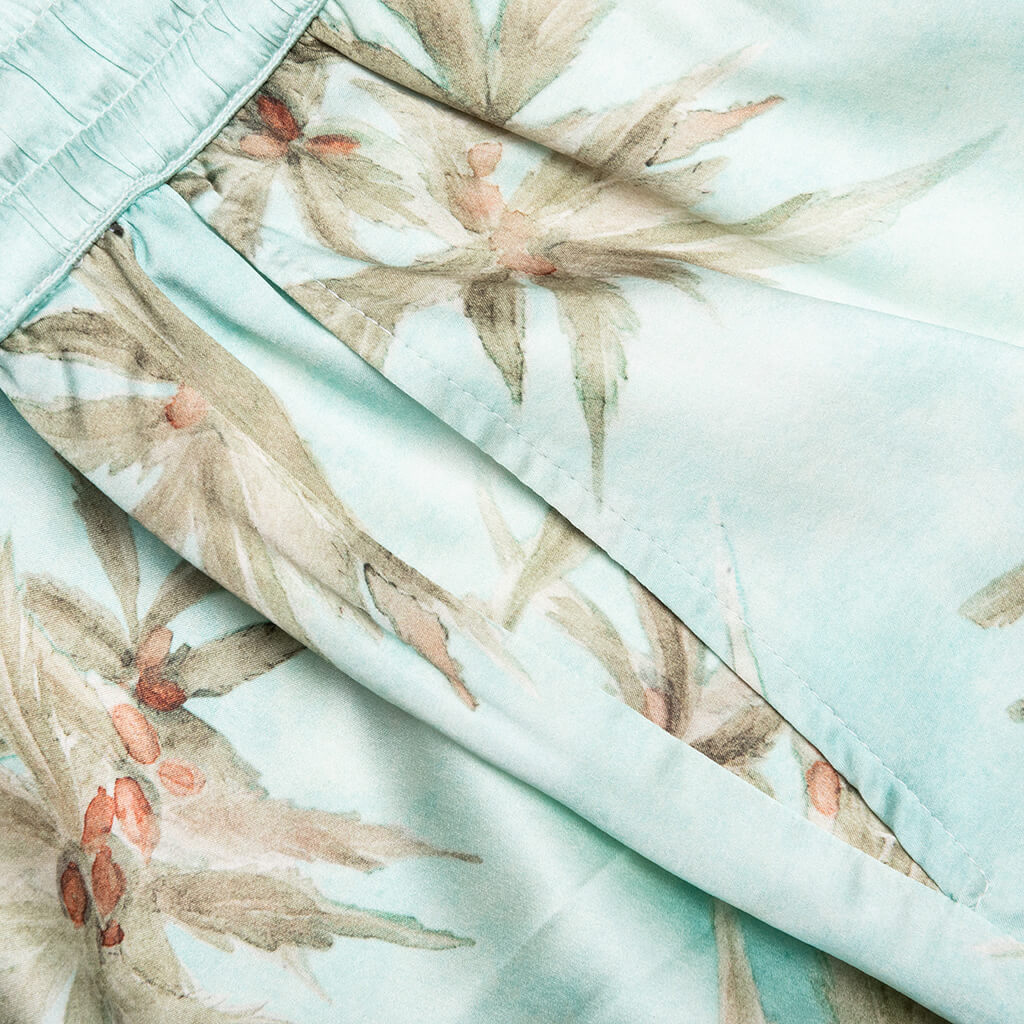 Hemp Leaves Silk Shorts - Hemp Print