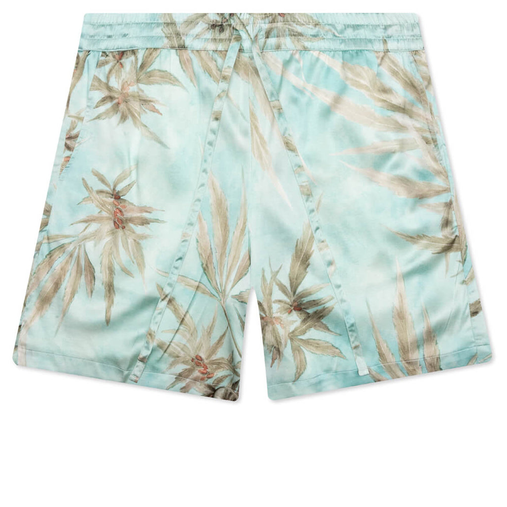 Hemp Leaves Silk Shorts - Hemp Print