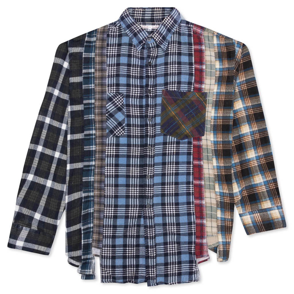 7 Cuts Flannel Shirt - Blue/White