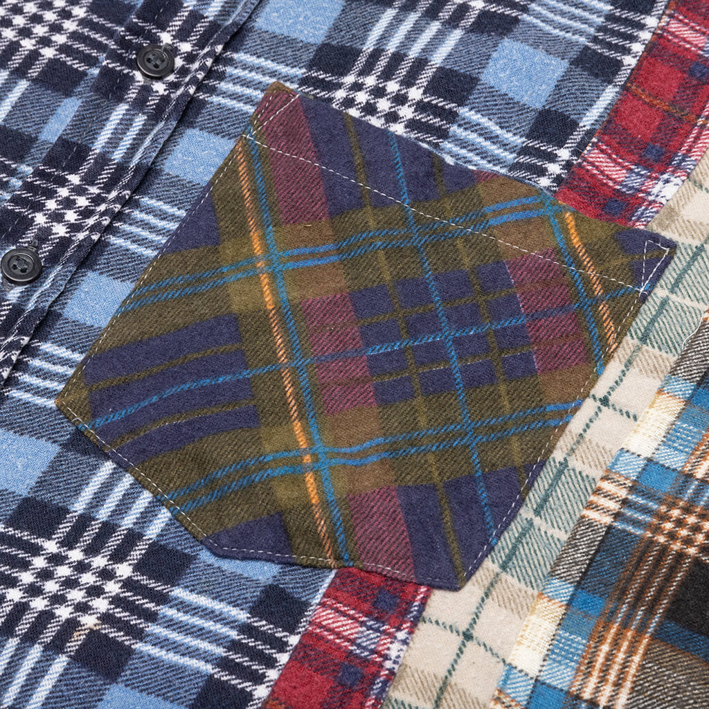 7 Cuts Flannel Shirt - Blue/White