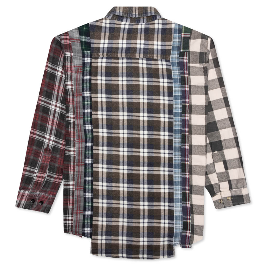 7 Cuts Flannel Shirt - Brown/Blue