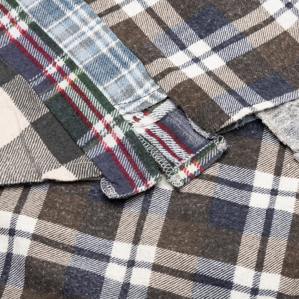7 Cuts Flannel Shirt - Brown/Blue