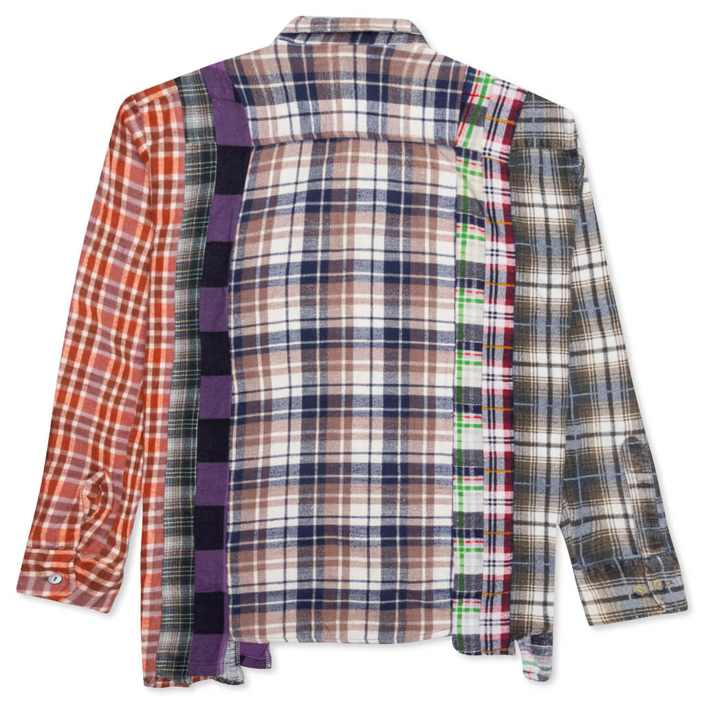 7 Cuts Flannel Shirt - Brown/Navy