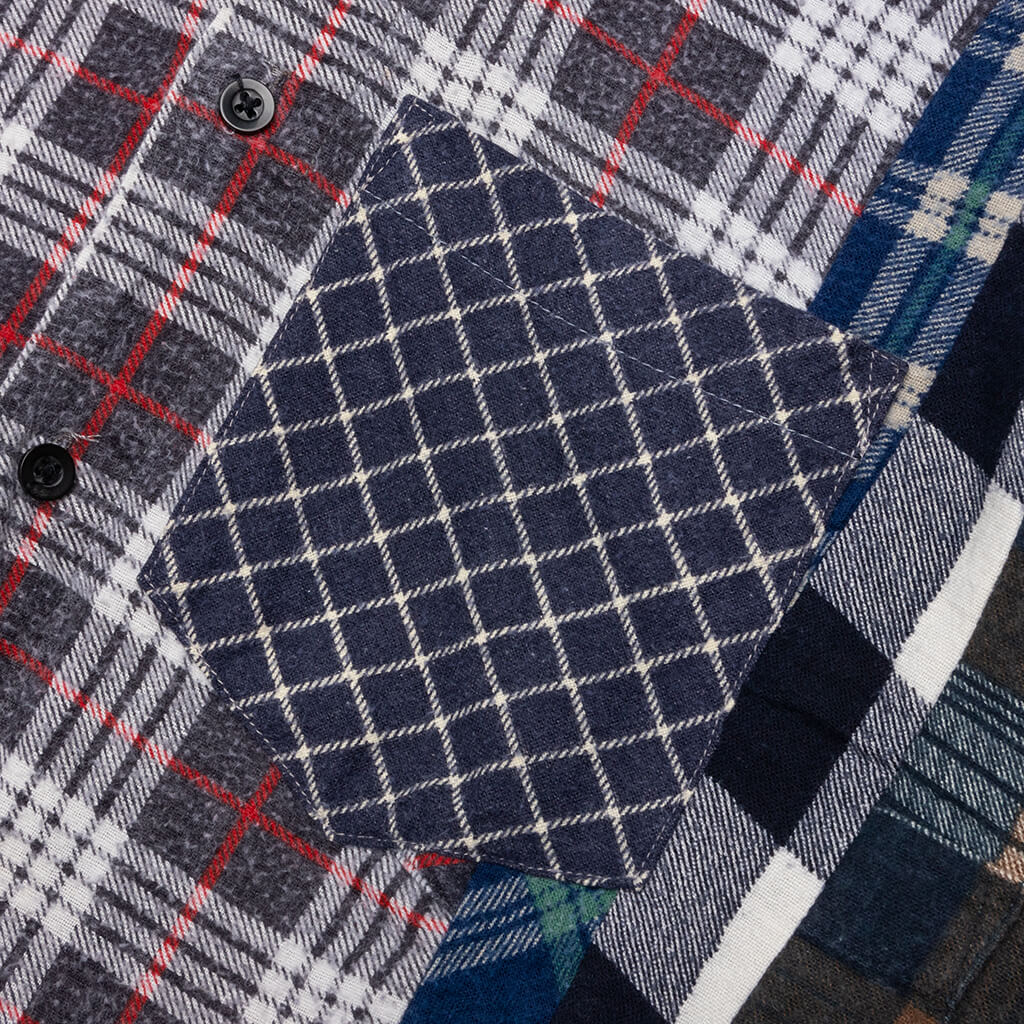 7 Cuts Flannel Shirt - Grey/Red