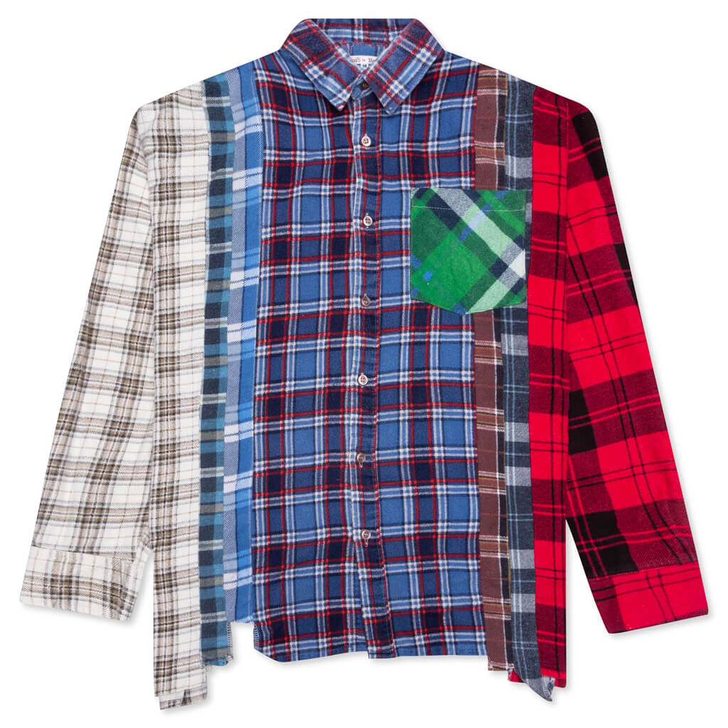 7 Cuts Flannel Shirt - Indigo/Red