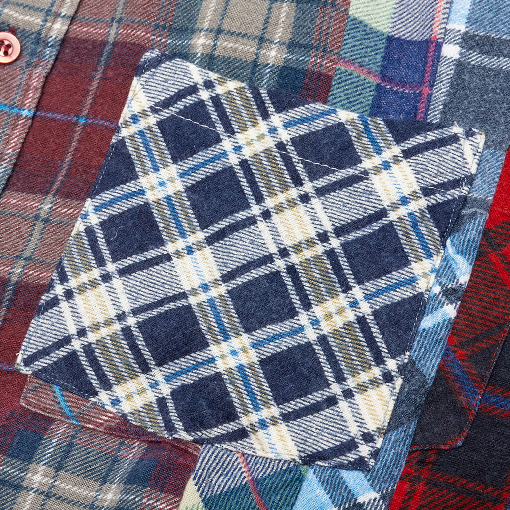 7 Cuts Flannel Shirt - Maroon/Brown