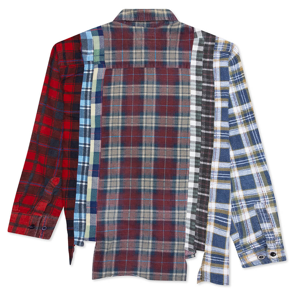 7 Cuts Flannel Shirt - Maroon/Brown
