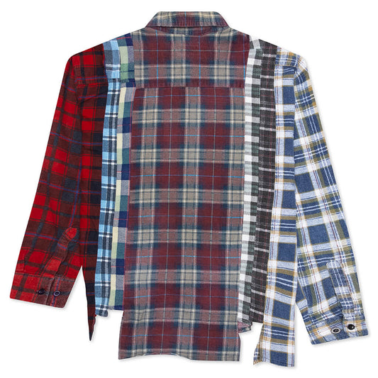7 Cuts Flannel Shirt - Maroon/Brown