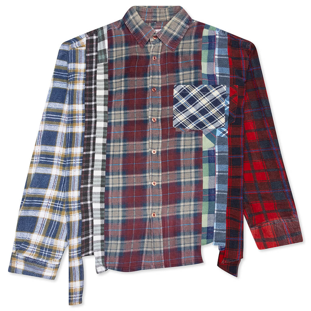 7 Cuts Flannel Shirt - Maroon/Brown