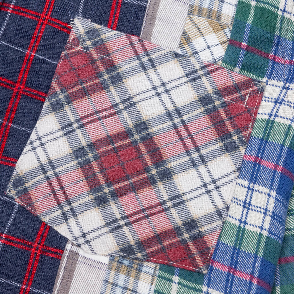 7 Cuts Flannel Shirt - Navy/Red