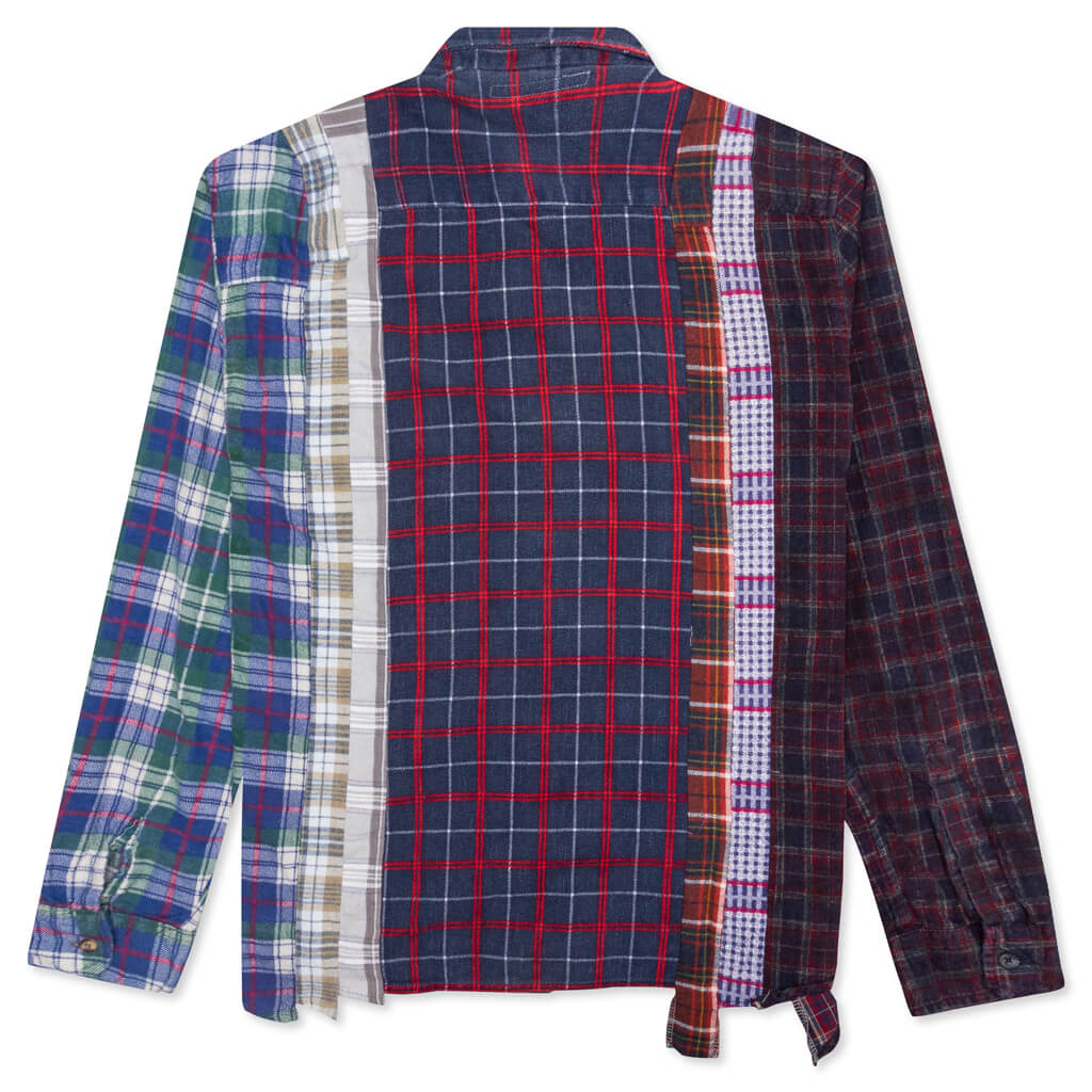 7 Cuts Flannel Shirt - Navy/Red