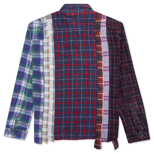 7 Cuts Flannel Shirt - Navy/Red