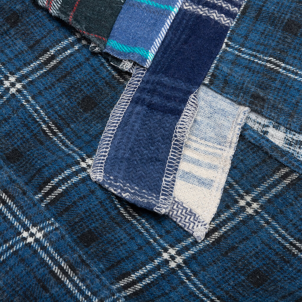 7 Cuts Flannel Shirt - Navy/White