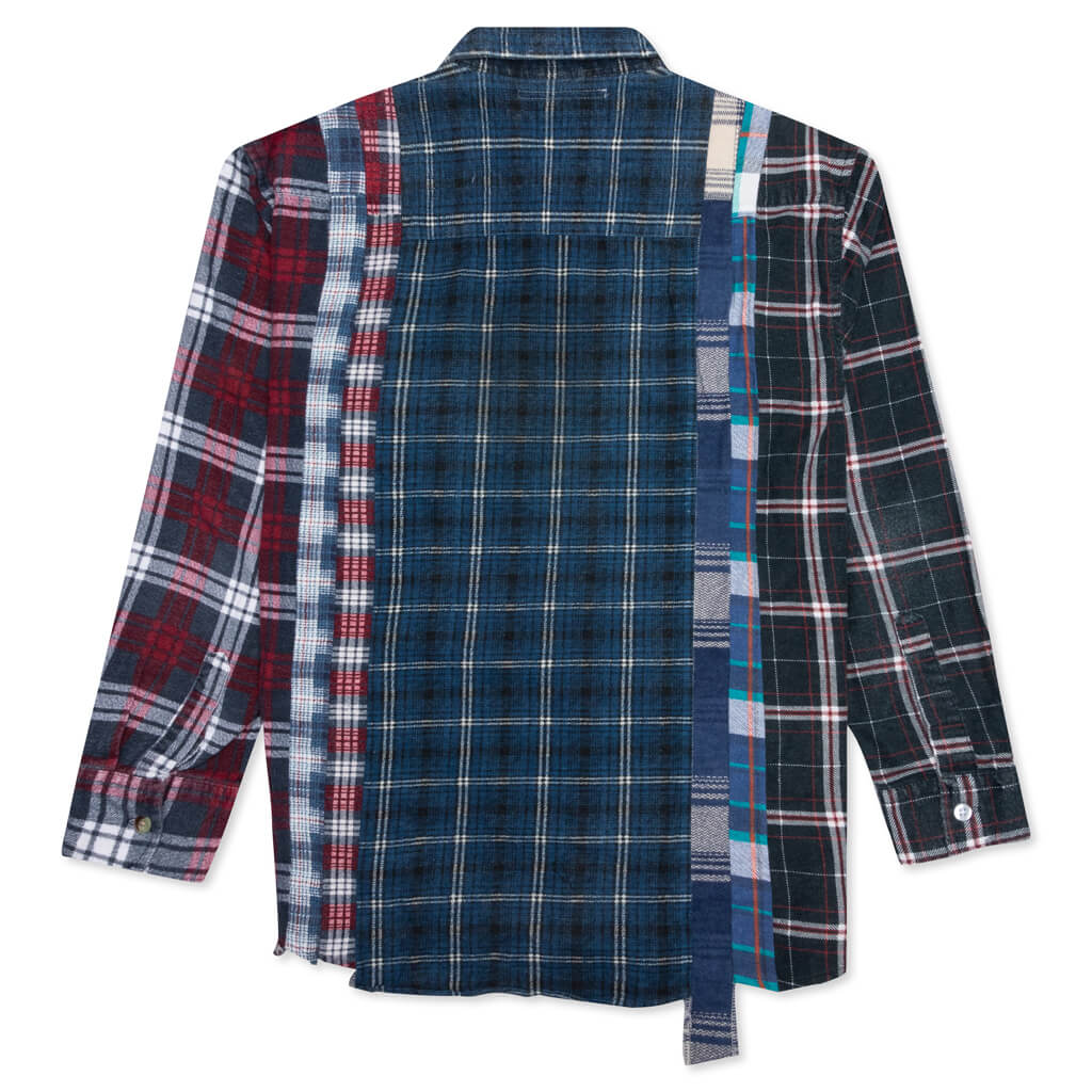 7 Cuts Flannel Shirt - Navy/White