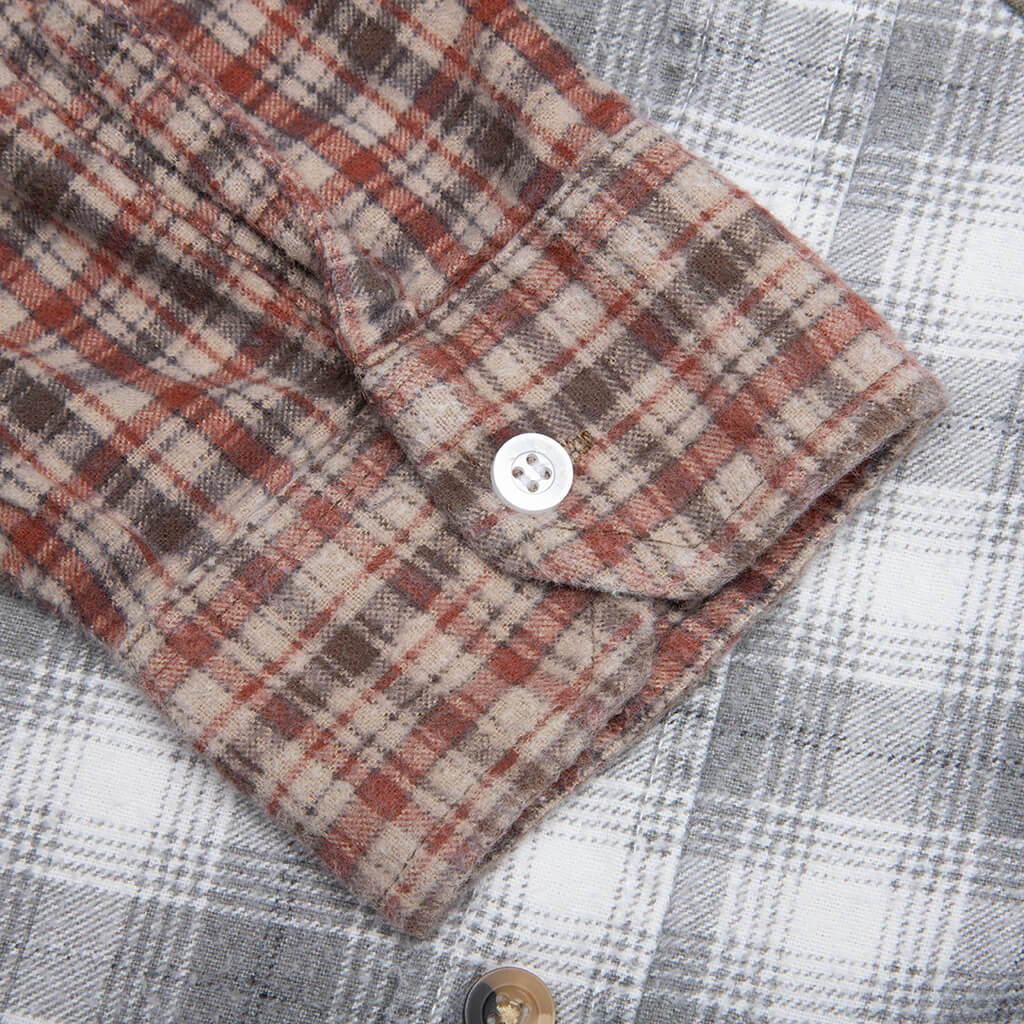7 Cuts Flannel Shirt - White/Grey