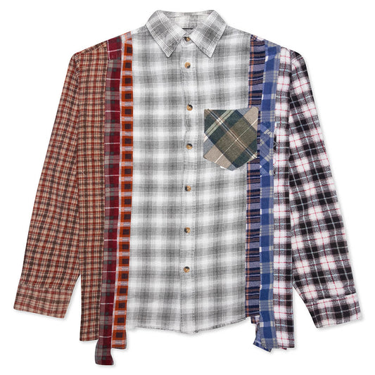7 Cuts Flannel Shirt - White/Grey